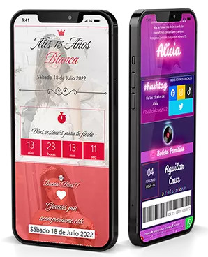 imagen de celulares con invitaciones digitales iphones